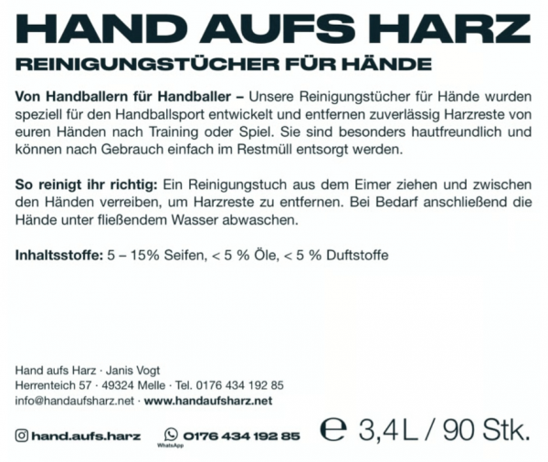 Harz Reinigungstücher für Hände 3